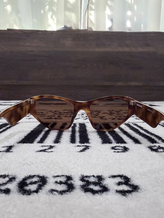 Balenciaga BB0097S 003 BROWN All Over Logo Modern Cat Eye Unisex Sunglasses main image 7